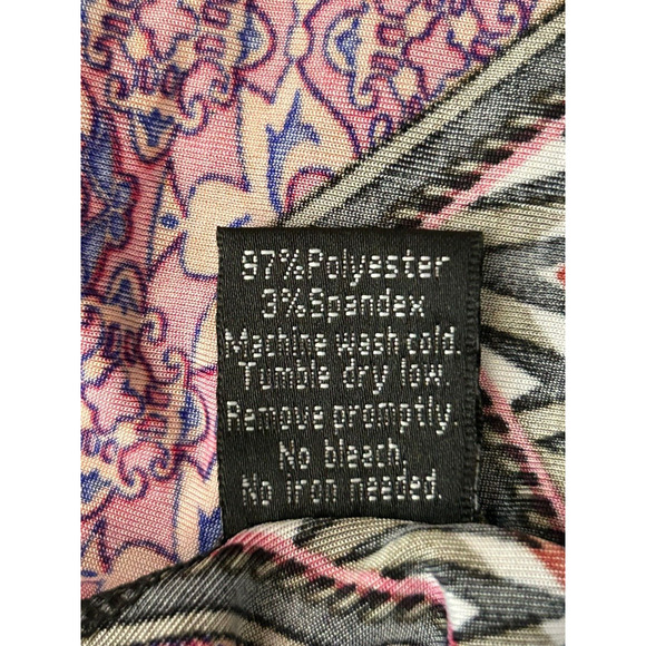 WinWin Palazoo Pants Womens L-XL Wide Leg Colorful Chevron Boho Hippie Peasant - Picture 6 of 9